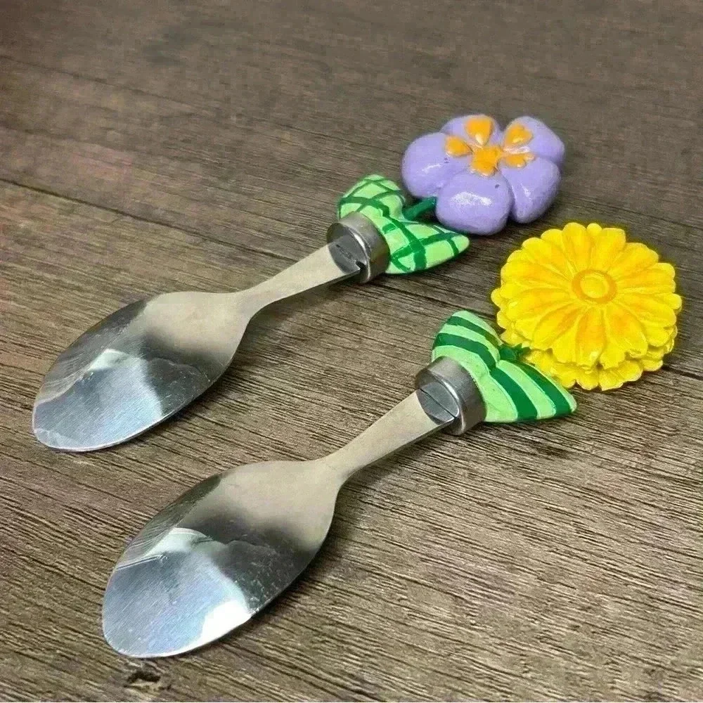 Cute Little Floral Jam Spoon Set of Two